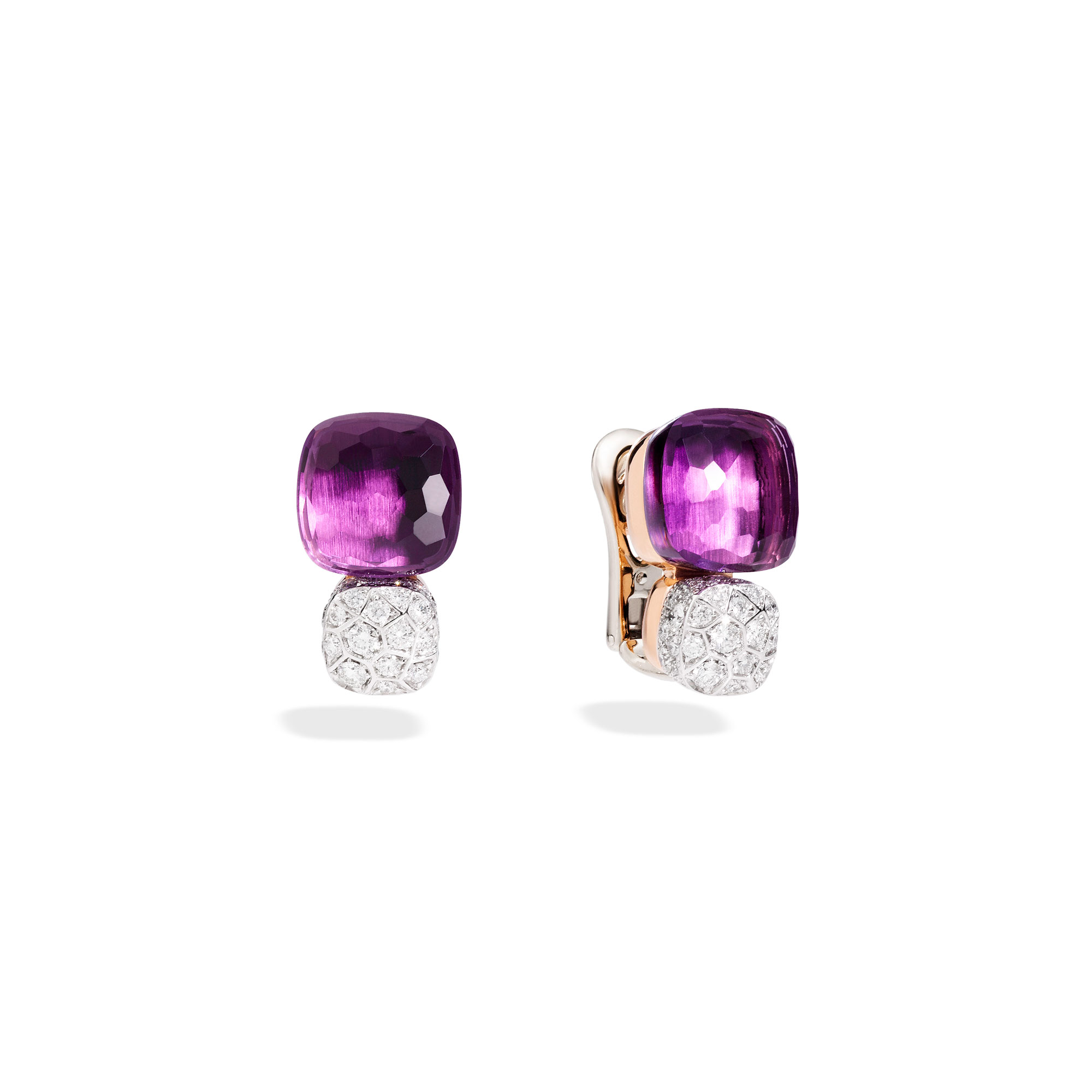 Pomellato Nudo Ohrschmuck aus Roségold mit Amethyst und Diamanten