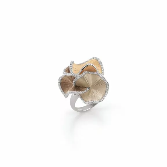 Annamaria Cammilli Sultana Ring aus 18 Karat in drei Farbnuancen mit Brillanten