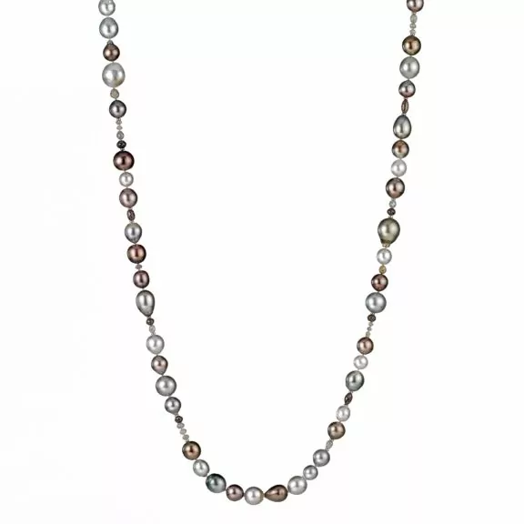 Collier aus Weiß- und Roségold mit Tahiti-Zuchtperlen und Diamanten