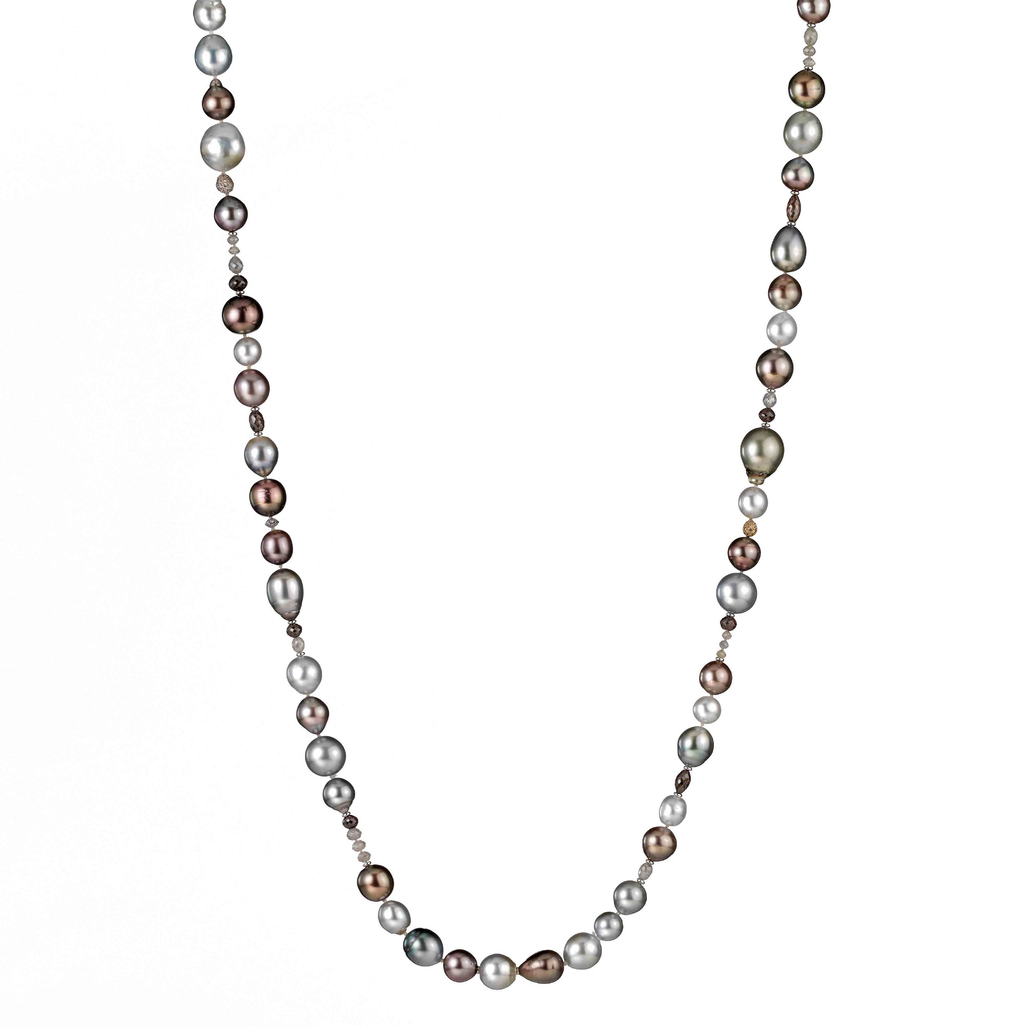 Collier aus Weiß- und Roségold mit Tahiti-Zuchtperlen und Diamanten