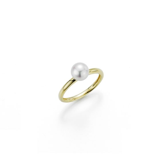 Ring aus Gelbgold mit Zuchtperle