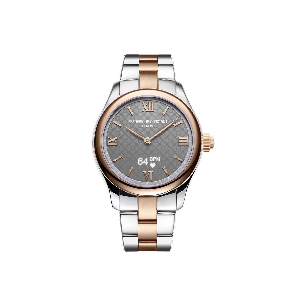 Frederique Constant Smartwatch Ladies Vitality mit Gehäuse und Band aus Edelstahl und vergoldetem Edelstahl