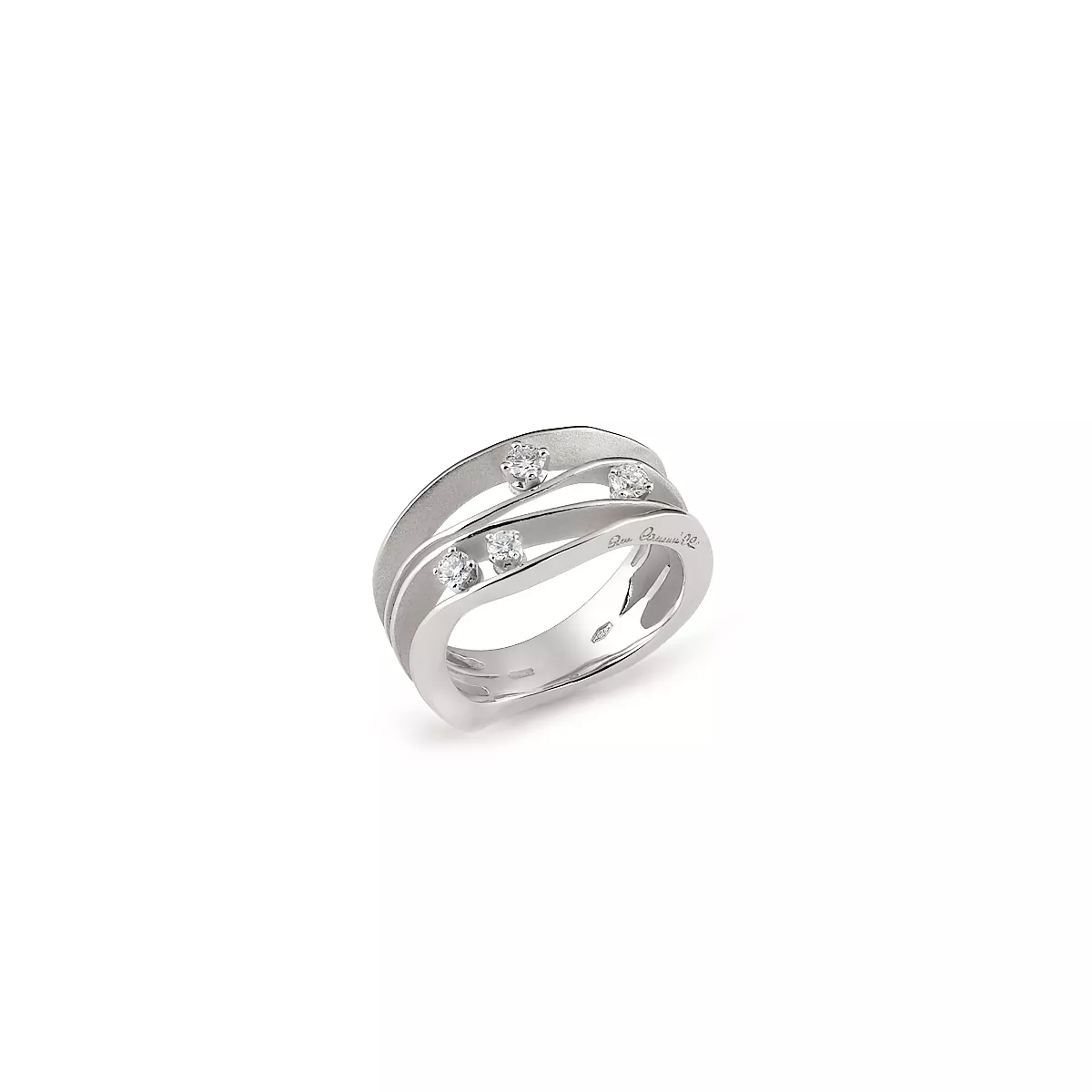 Annamaria Cammilli Dune Ring aus 18 Karat White Ice Gold mit Brillanten