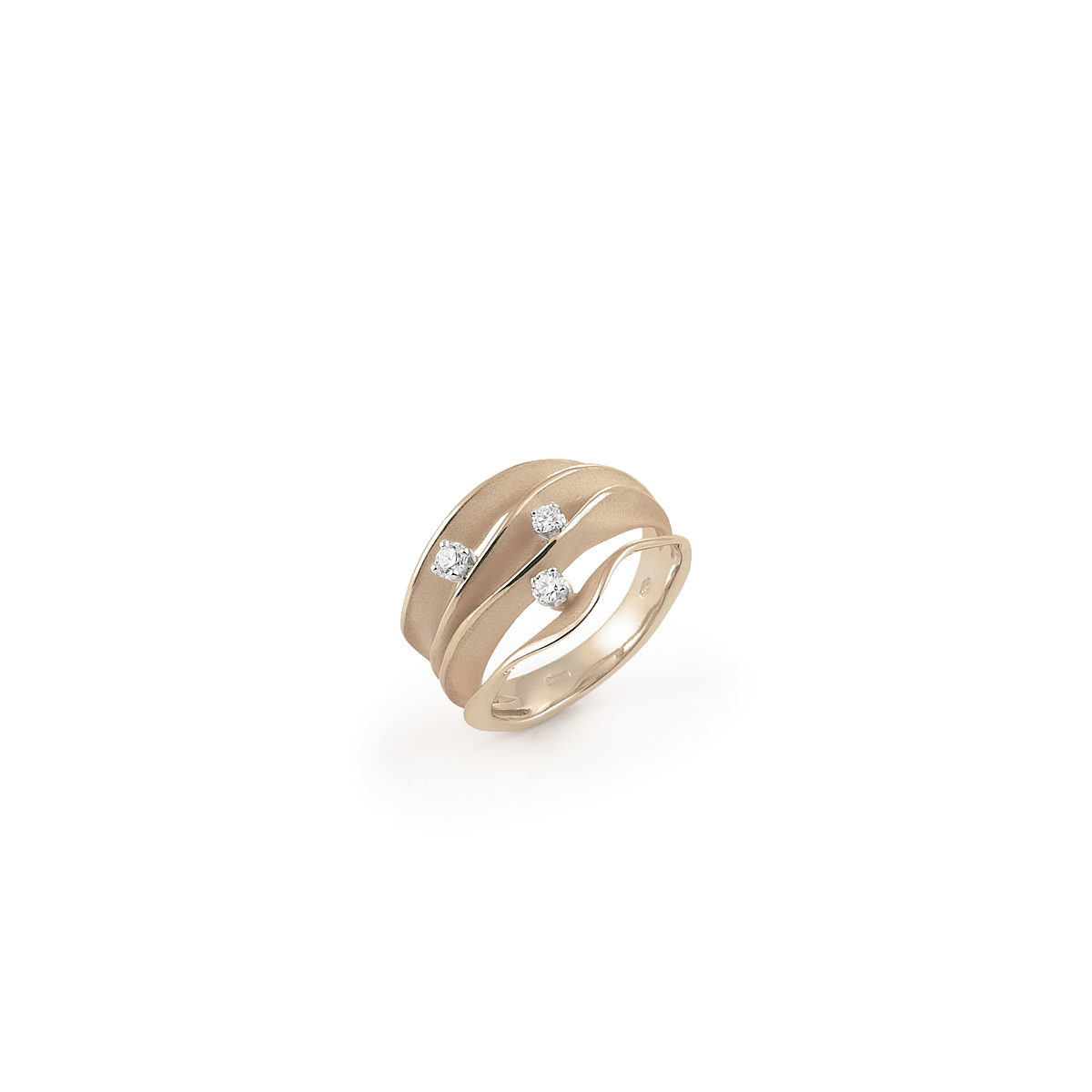 Annamaria Cammilli Dune Ring aus 18 Karat Natural Beige Gold mit Brillanten