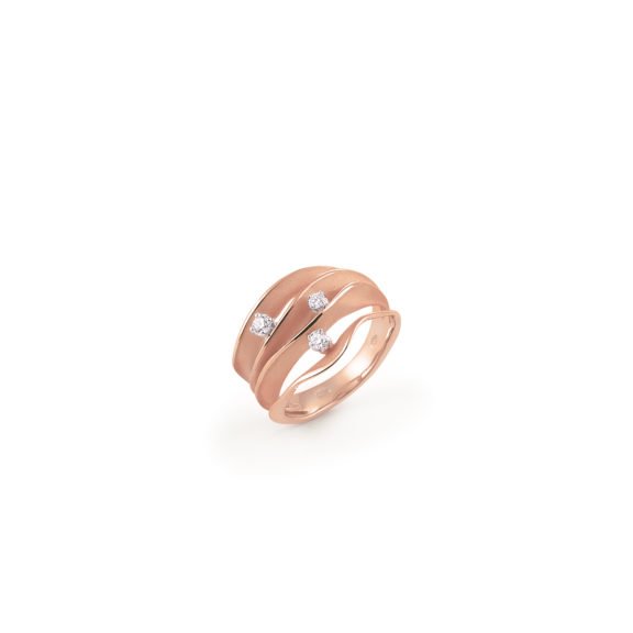 Annamaria Cammilli Dune Ring aus 18 Karat Pink Champagne Gold mit Brillanten