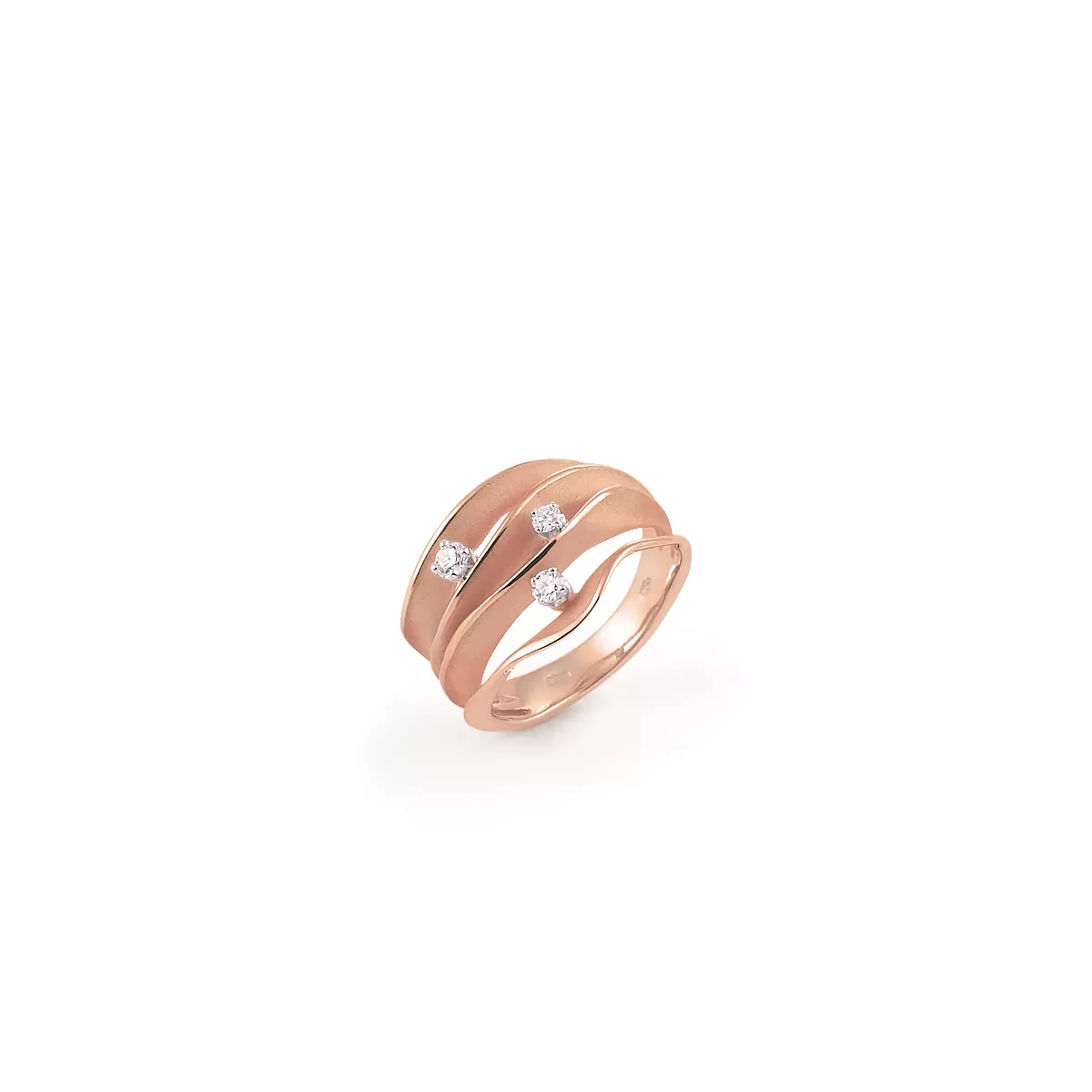 Annamaria Cammilli Dune Ring aus 18 Karat Pink Champagne Gold mit Brillanten