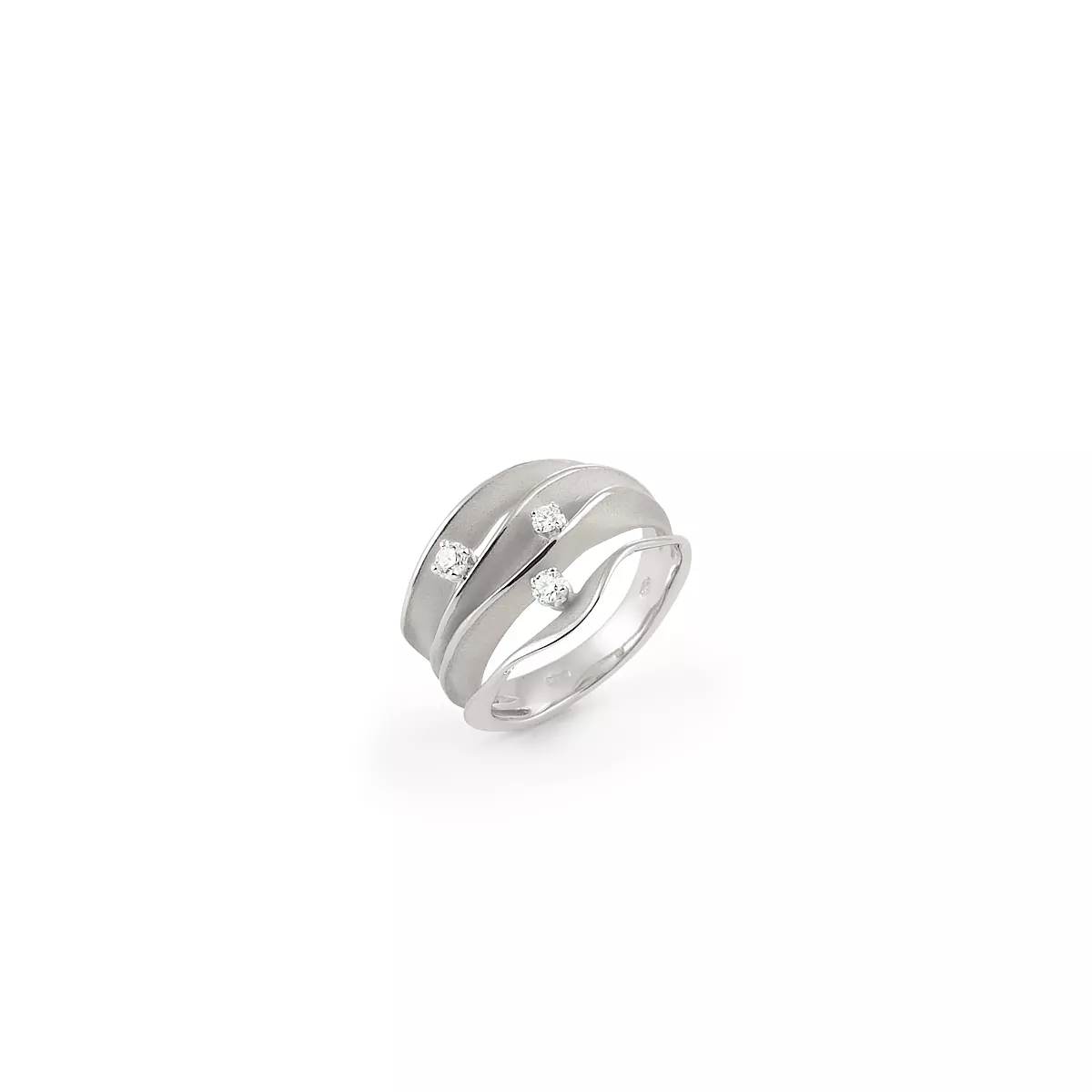 Annamaria Cammilli Dune Ring aus 18 Karat White Ice Gold mit Brillanten