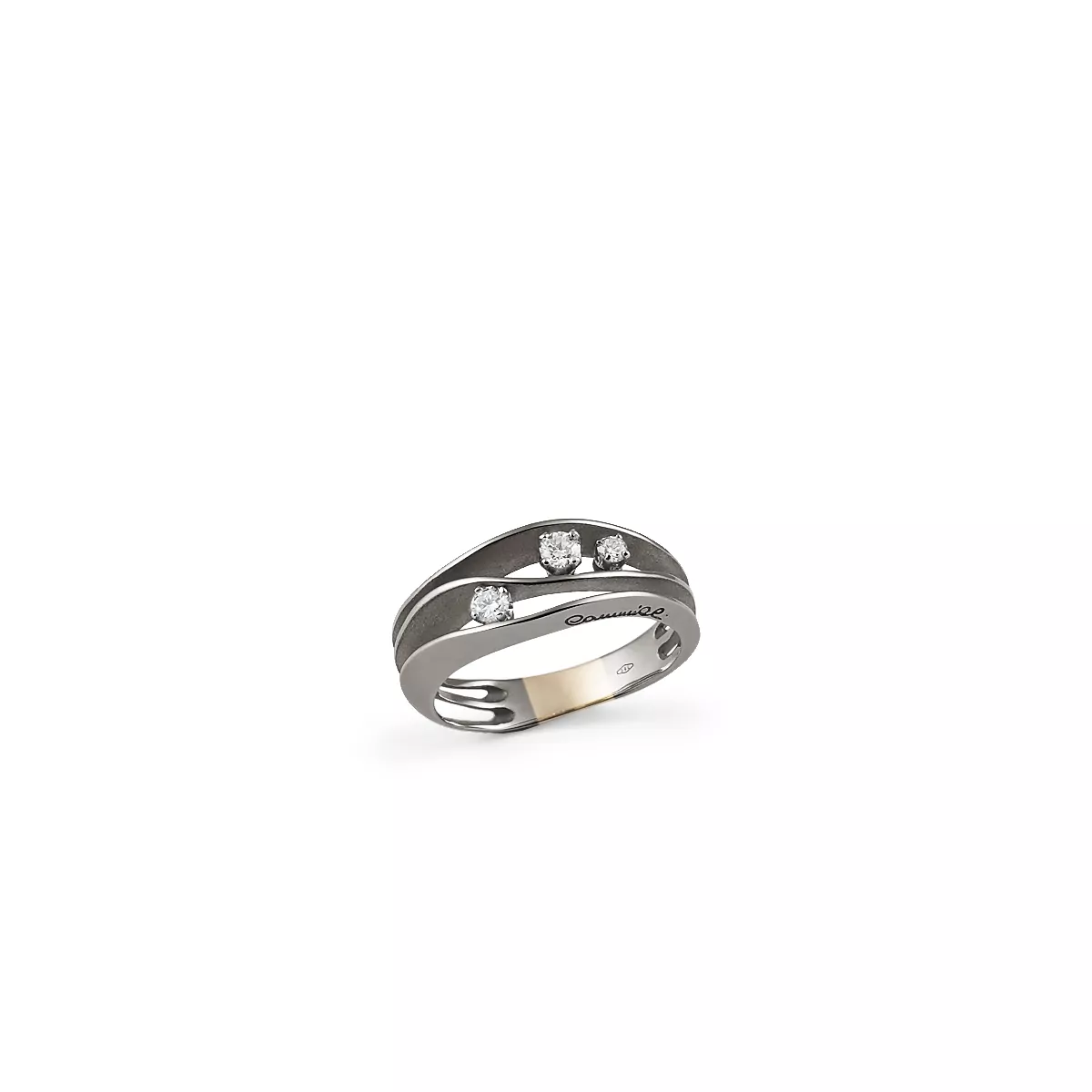 Annamaria Cammilli Dune Ring aus 18 Karat Black Lava Gold mit Brillanten