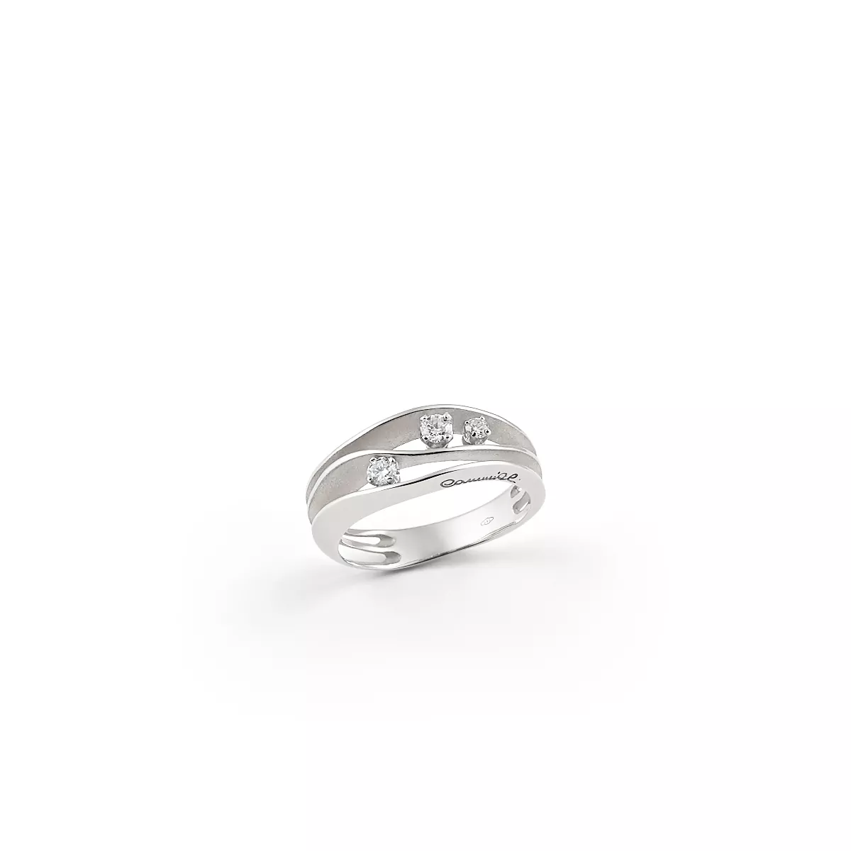 Annamaria Cammilli Dune Ring aus 18 Karat White Ice Gold mit Brillanten