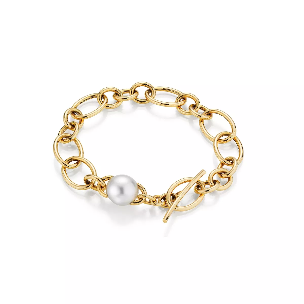 Armband aus Gelbgold mit Südsee-Zuchtperle