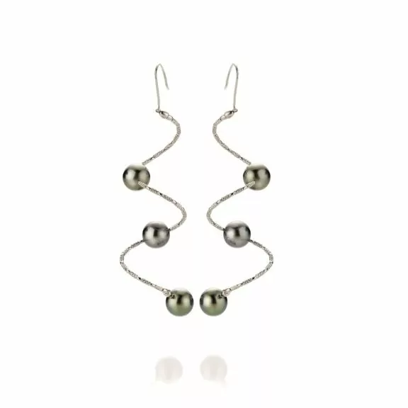Ohrschmuck aus Weißgold mit Tahiti-Zuchtperlen