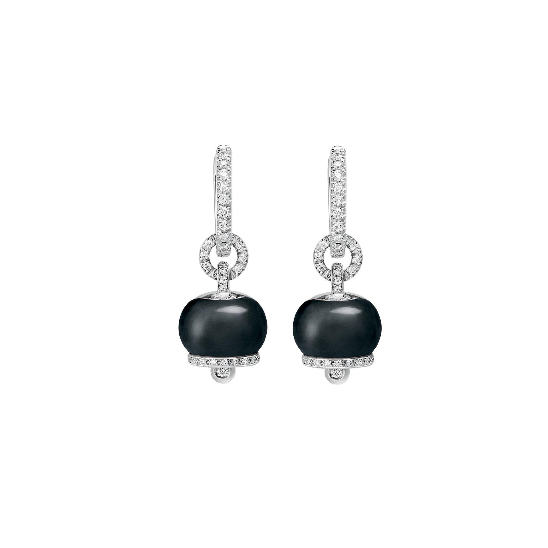 Chantecler Campanelle Ohrschmuck aus Weißgold mit Onyx und Brillanten