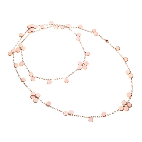 Chantecler Paillettes Collier aus Roségold mit rosa Emaille