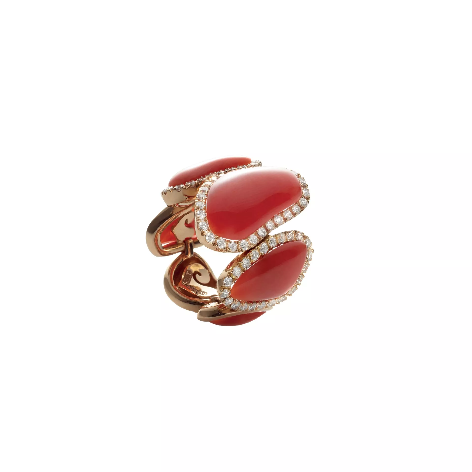 Chantecler Enchanté Ring aus Roségold mit Koralle und Brillanten