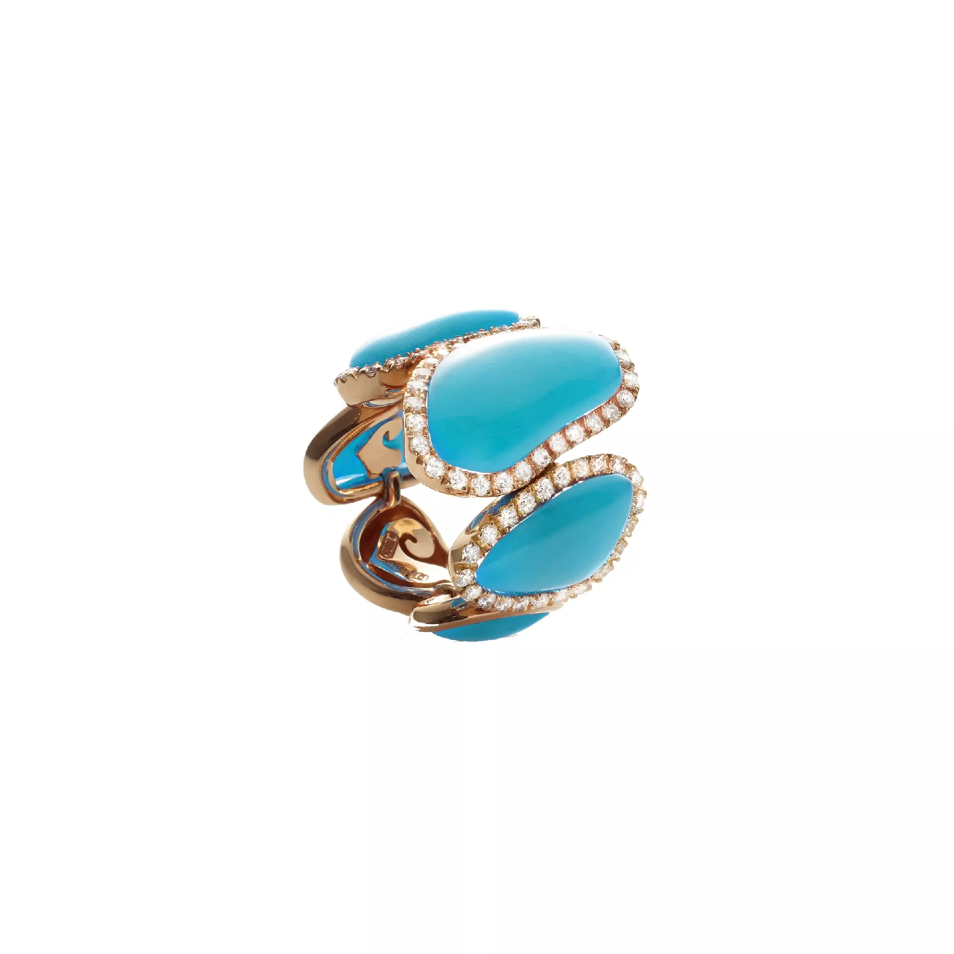 Chantecler Enchanté Ring aus Roségold mit Türkis und Brillanten