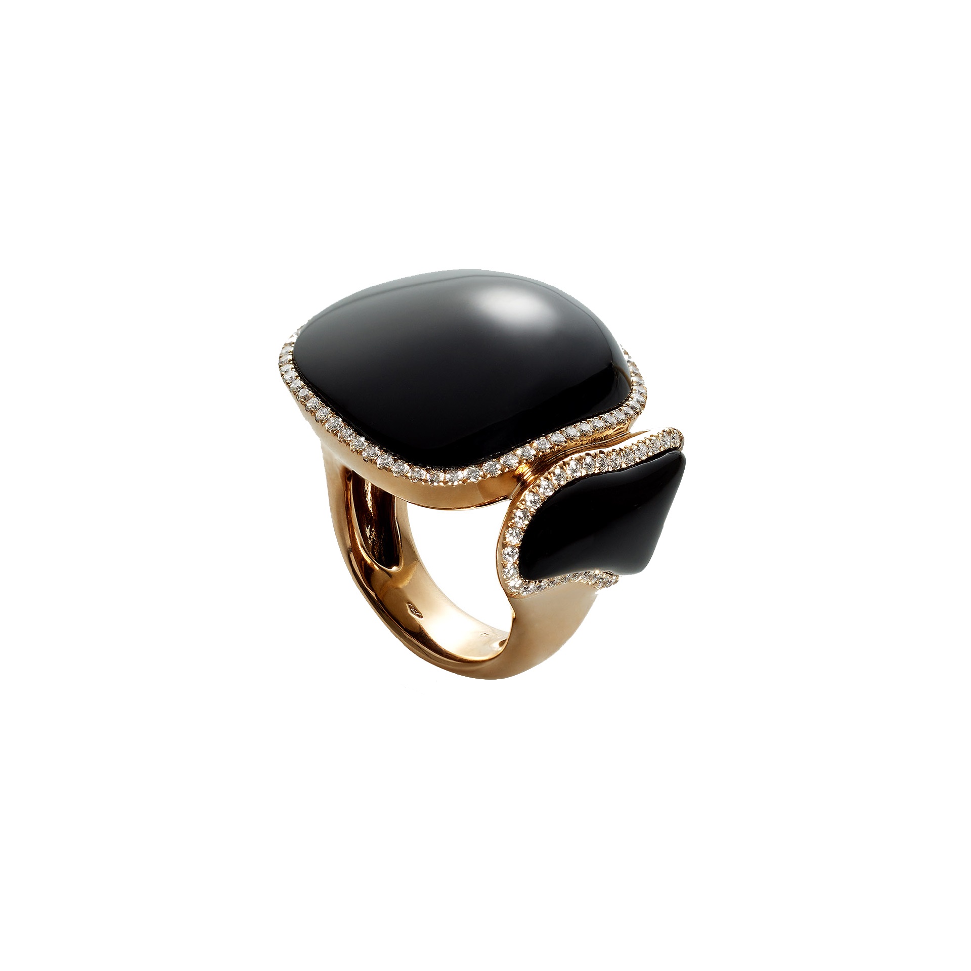 Chantecler Enchanté Ring aus Roségold mit Onyx und Brillanten