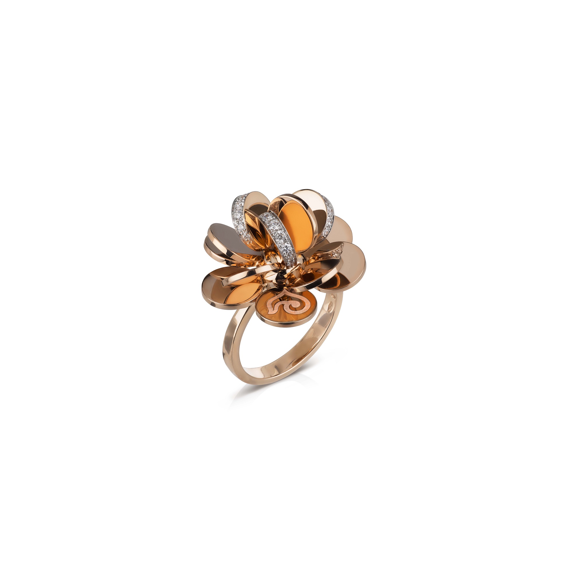 Chantecler Paillettes Ring aus Roségold mit Brillaten