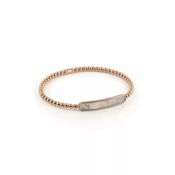 Armband Stretchy aus Roségold mit Perlmutt