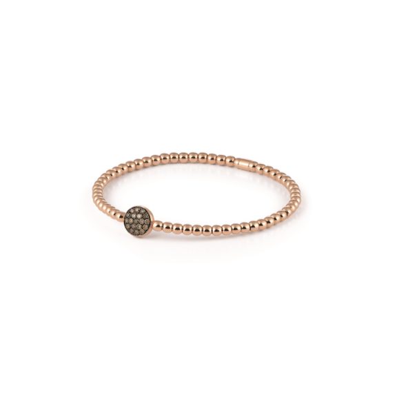 Armband Stretchy aus Roségold mit braunen Diamanten