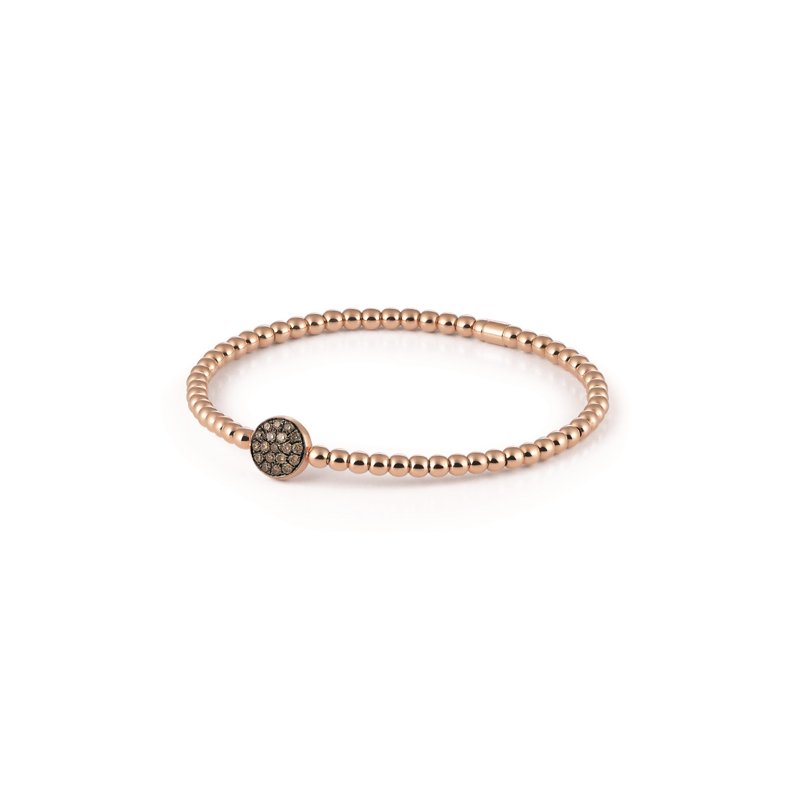 Armband Stretchy aus Roségold mit braunen Diamanten