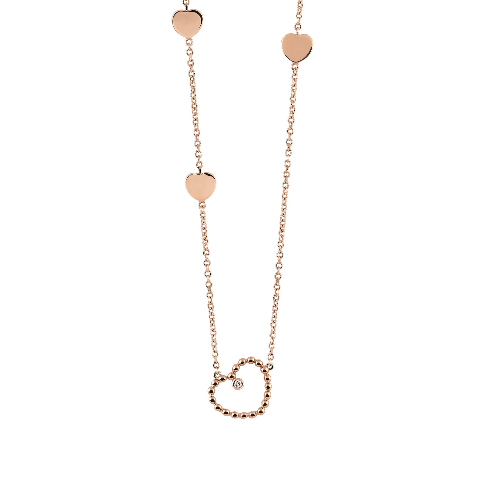 Collier Palladio aus Roségold mit Diamant