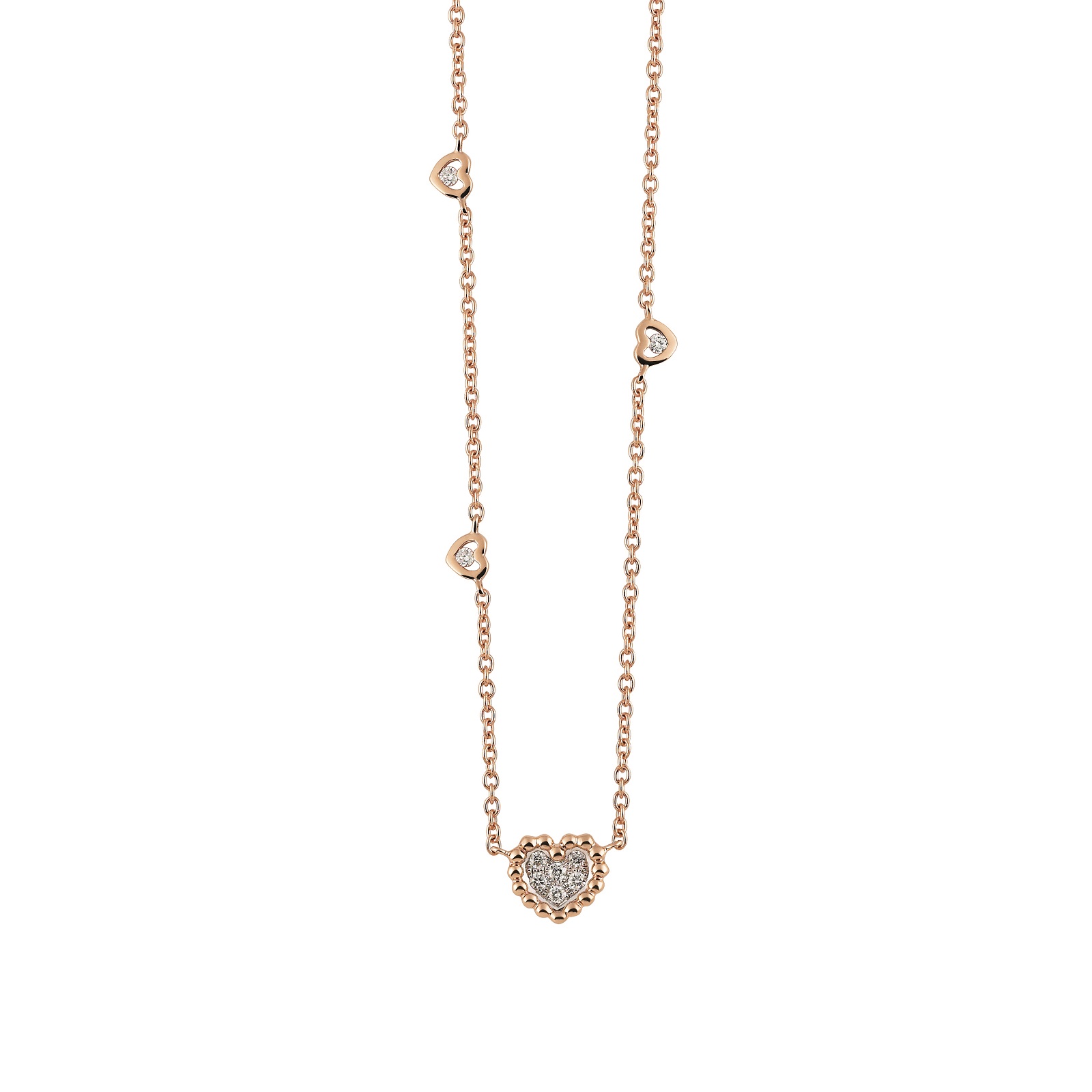 Collier Palladio aus Roségold mit Diamanten