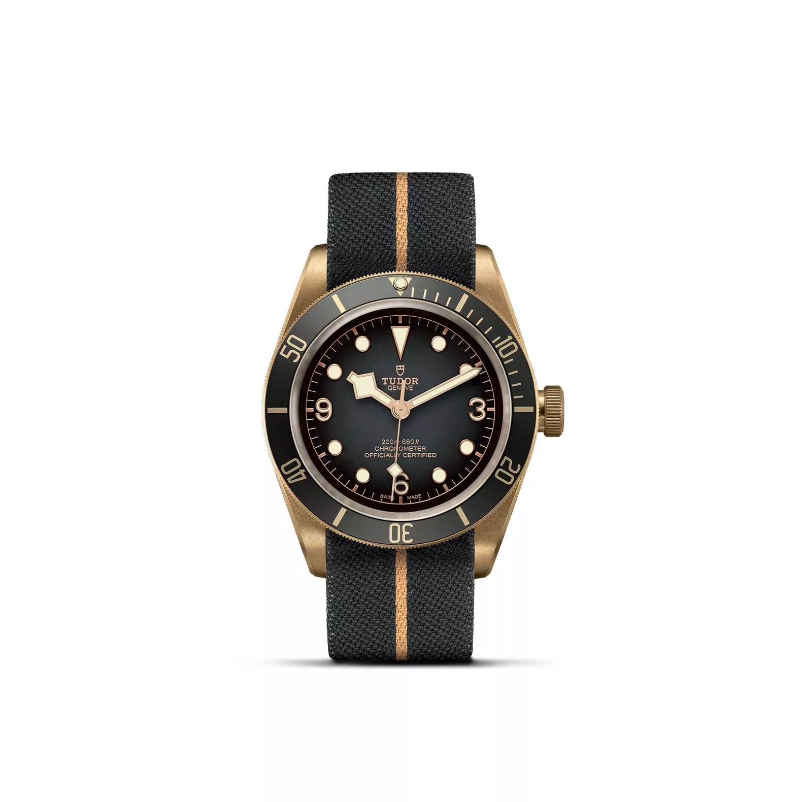 Tudor Black Bay Bronze mit Bronzegehäuse und Textilband und schwarzem Zifferblatt