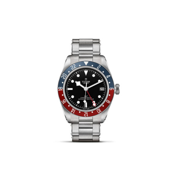 Tudor Black Bay GMT mit Gehäuse und Band aus Edelstahl und schwarzem Zifferblatt