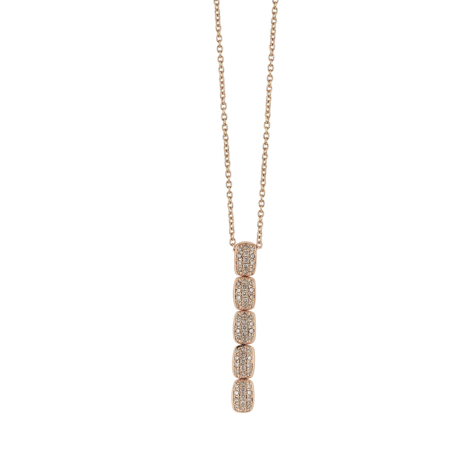 Collier La Piazza aus Roségold mit braunen Diamanten