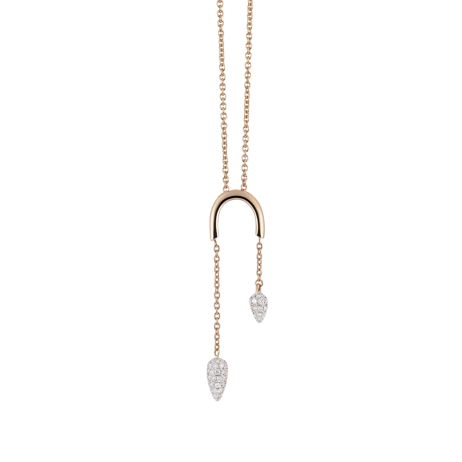 Collier Goccia aus Roségold mit Diamanten