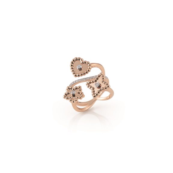 Ring Palladio aus Roségold mit Diamanten