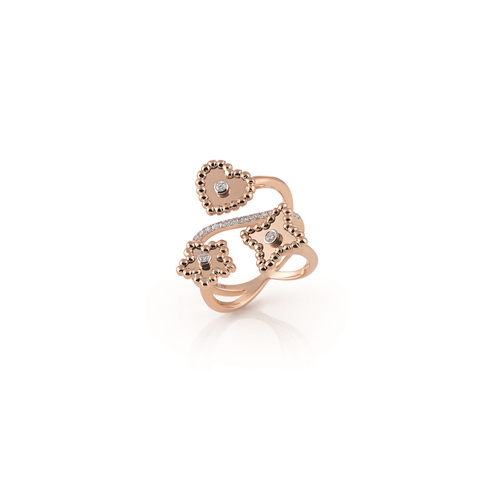 Ring Palladio aus Roségold mit Diamanten