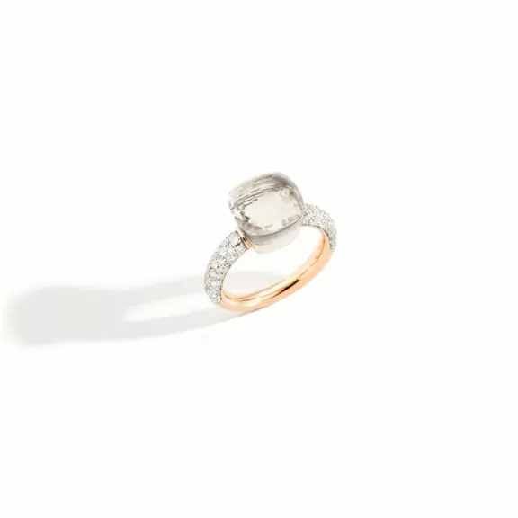 Pomellato Nudo Ring aus Roségold mit weißem Topas und Diamanten