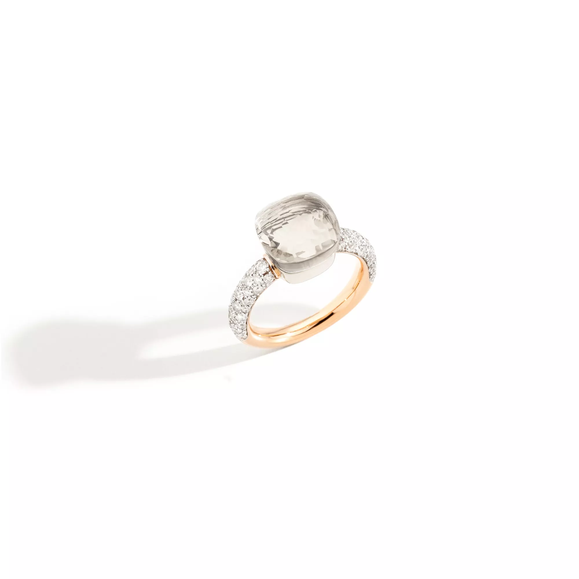 Pomellato Nudo Ring aus Roségold mit weißem Topas und Diamanten