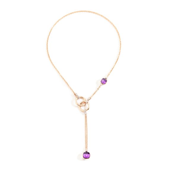 Pomellato Nudo Collier aus Roségold mit Amethyst und Diamanten