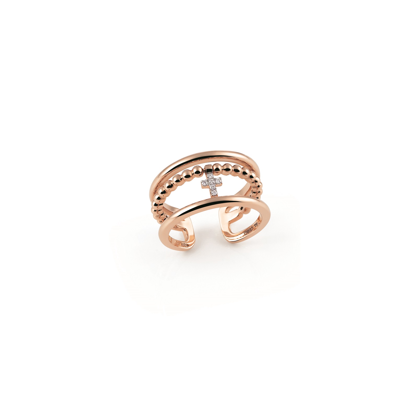 Ring Palladio aus Roségold mit Diamanten