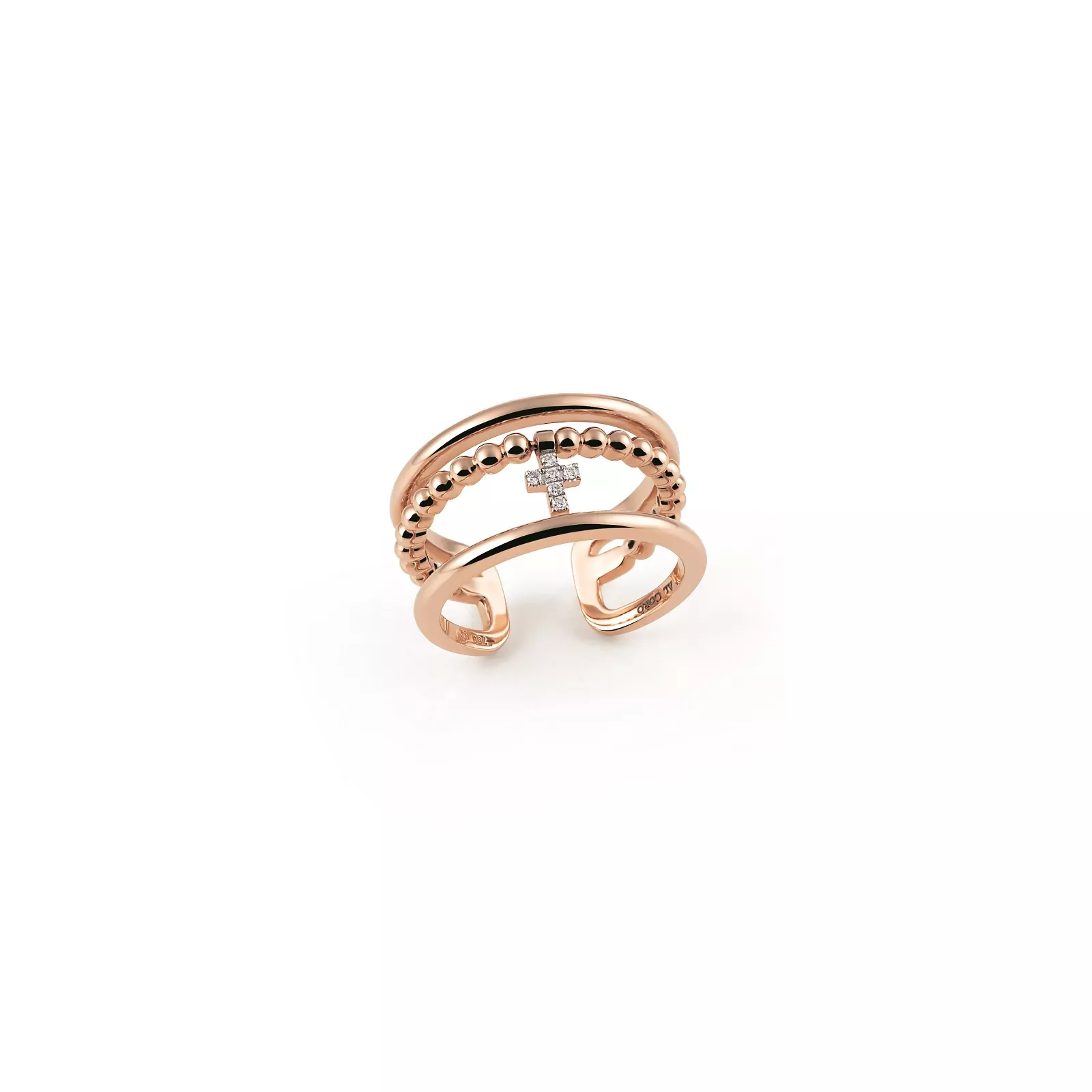 Ring Palladio aus Roségold mit Diamanten