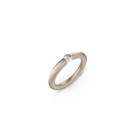 Niessing Spannring rund aus Sand Gray Gold mit Brillant