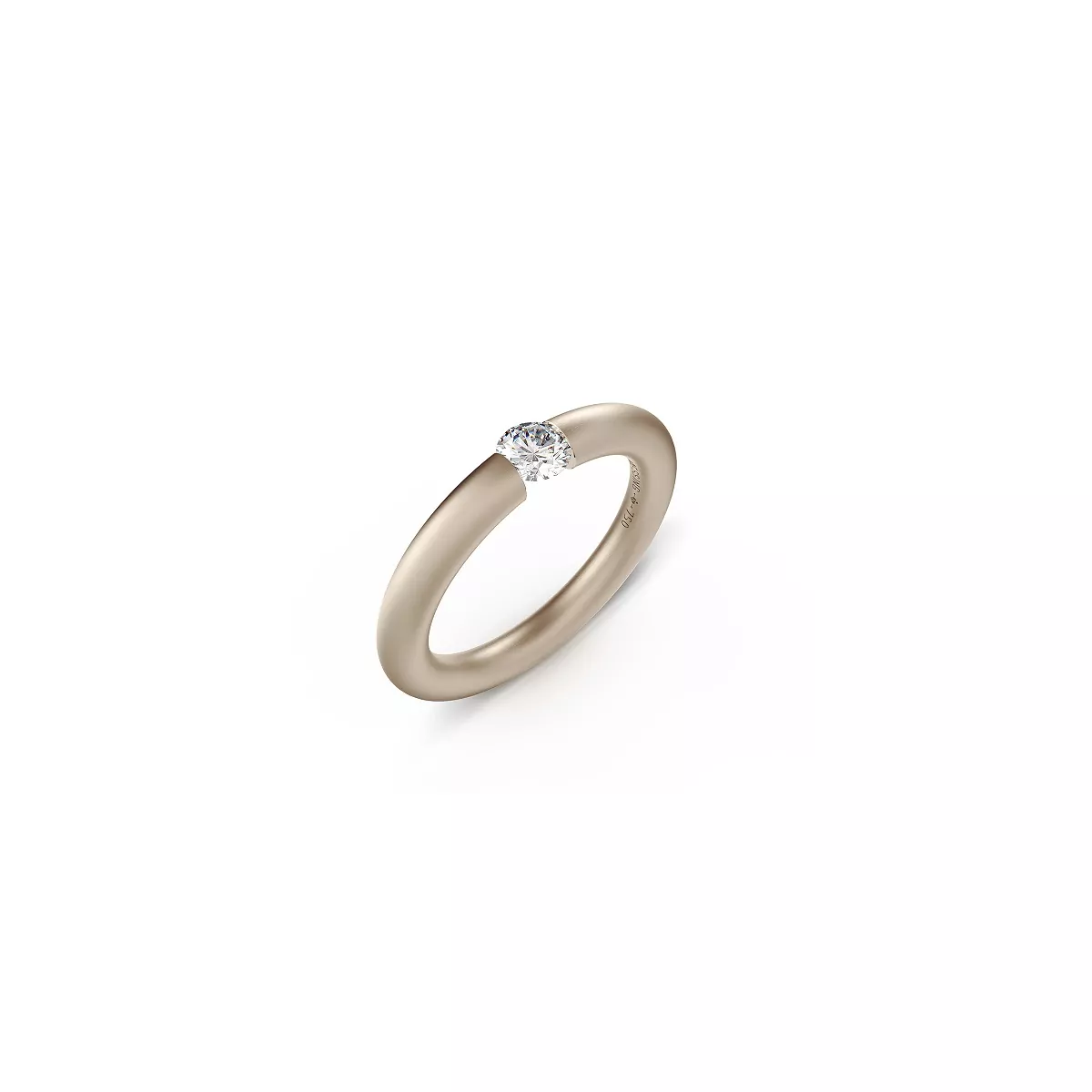 Niessing Spannring rund aus Sand Gray Gold mit Brillant