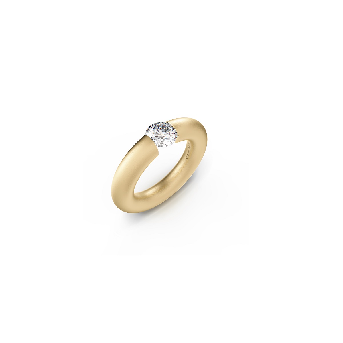 Niessing Spannring rund aus Classic Yellow Gold mit Brillant