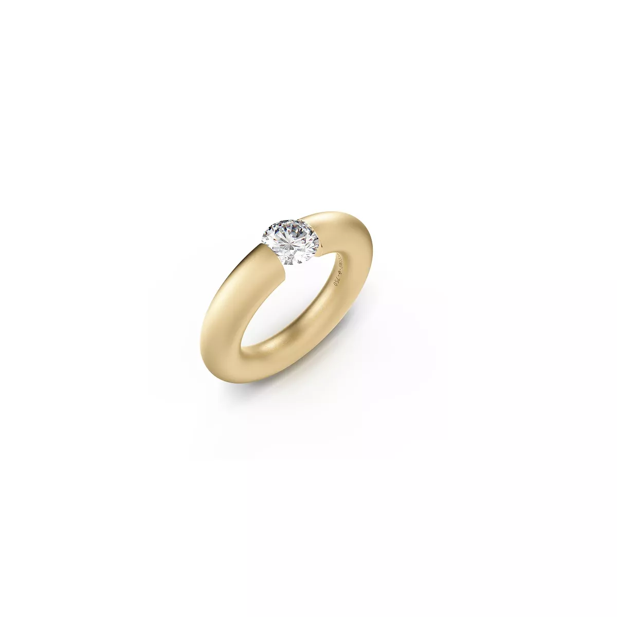 Niessing Spannring rund aus Classic Yellow Gold mit Brillant