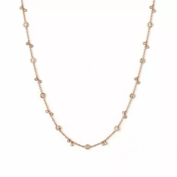 Collier aus Roségold mit Diamanten