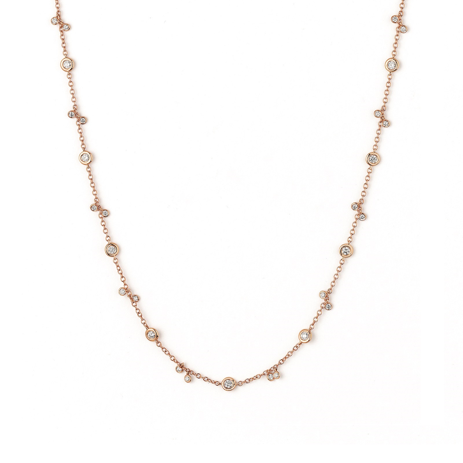 Collier aus Roségold mit Diamanten