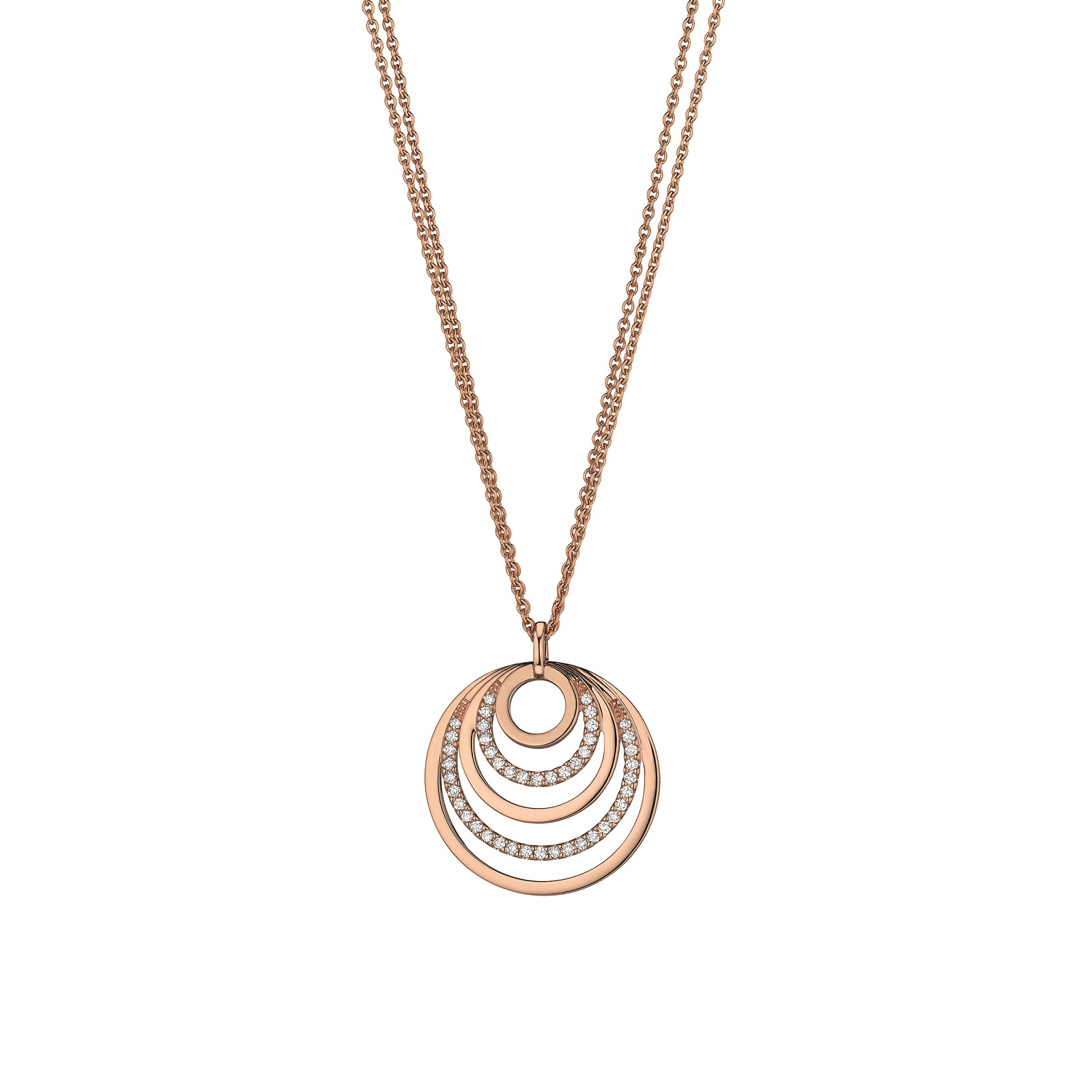 Collier aus Roségold mit Diamanten