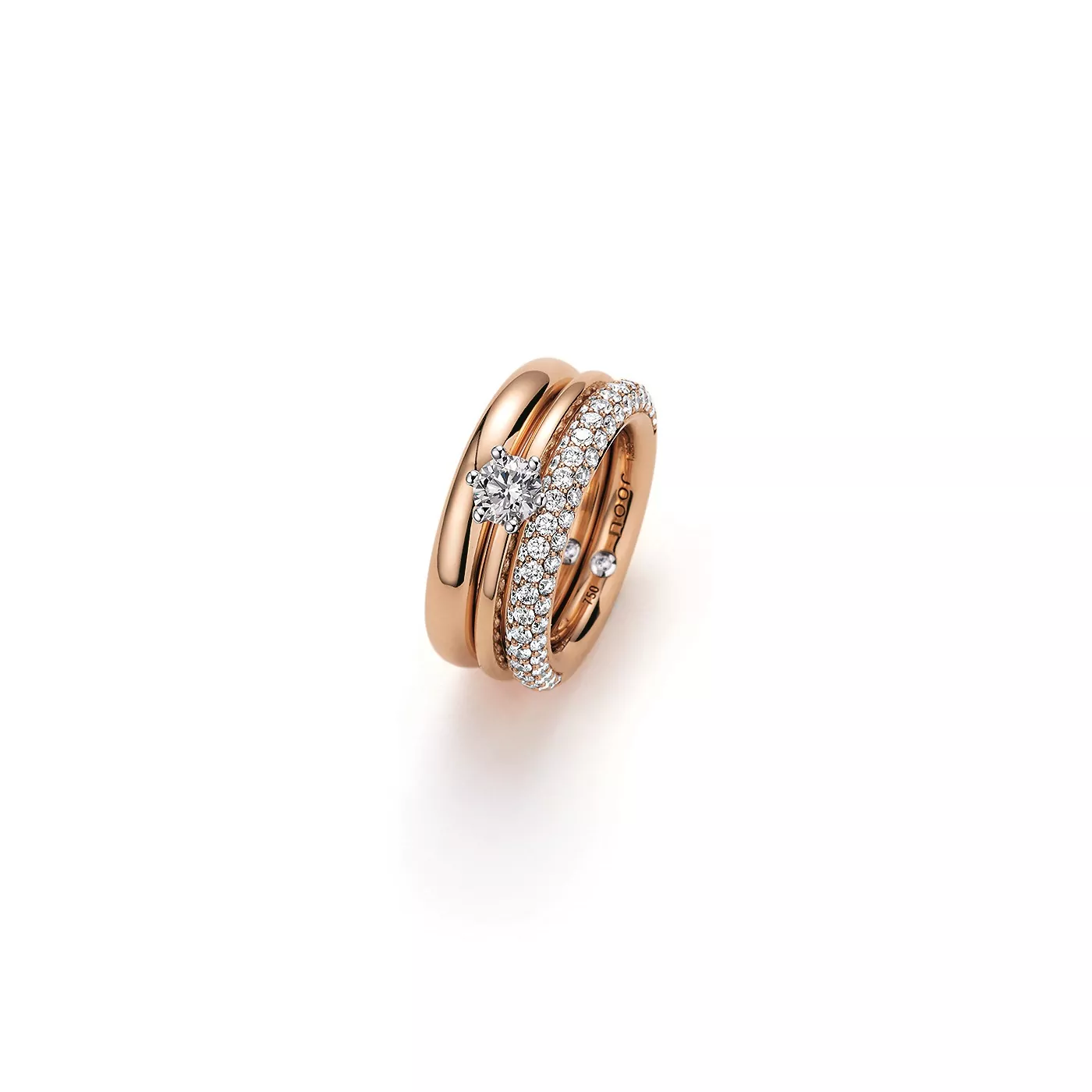 Ring aus Roségold mit Diamanten