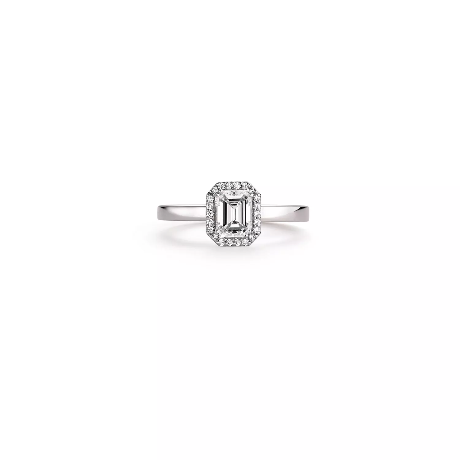 Ring aus Weißgold mit Diamanten