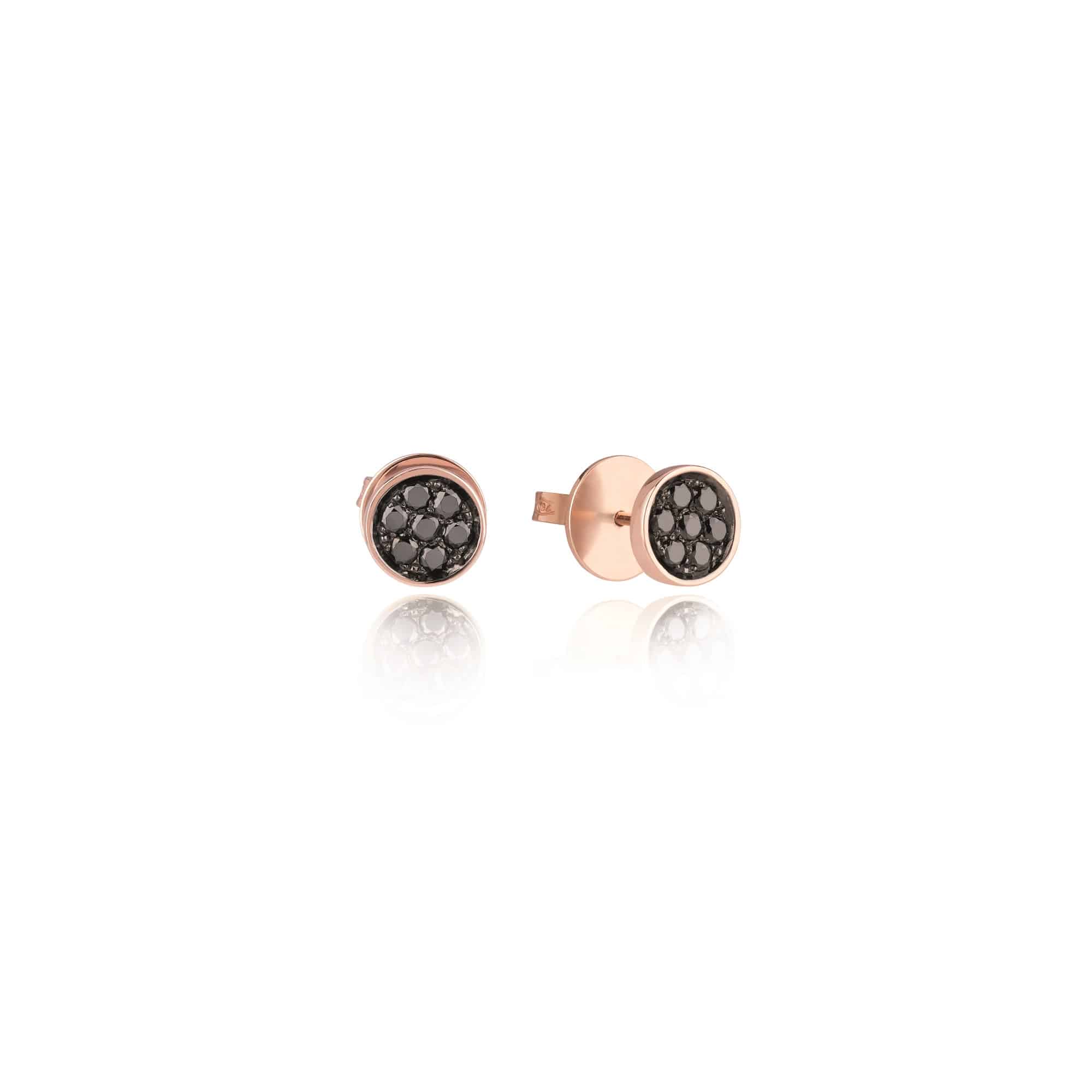 Chantecler Paillettes Ohrschmuck aus Roségold mit braunen Brillanten