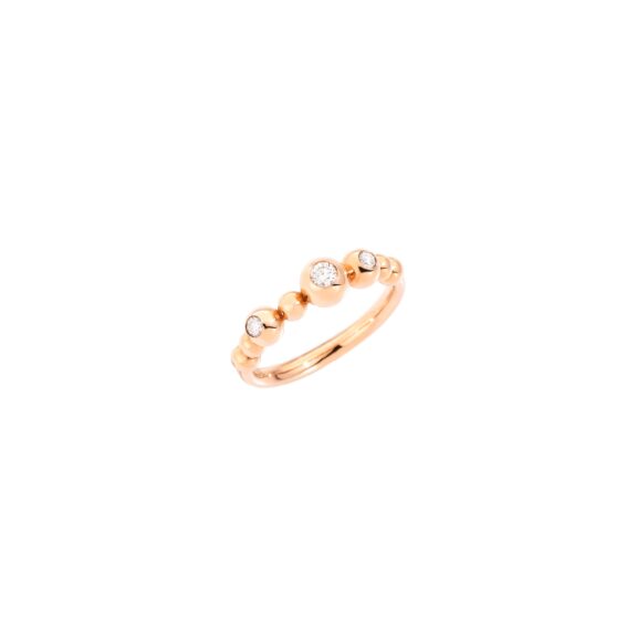 Dodo Ring aus 9 Karat Roségold mit Brillanten