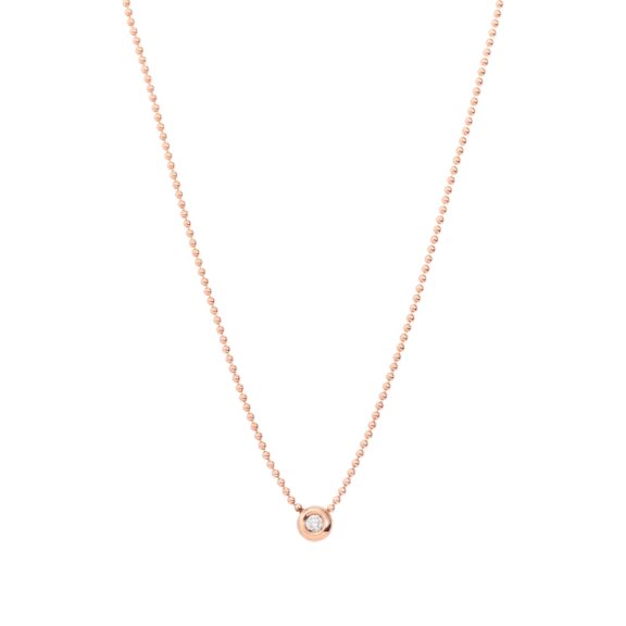 Dodo Collier aus 9 Karat Roségold mit Brillant