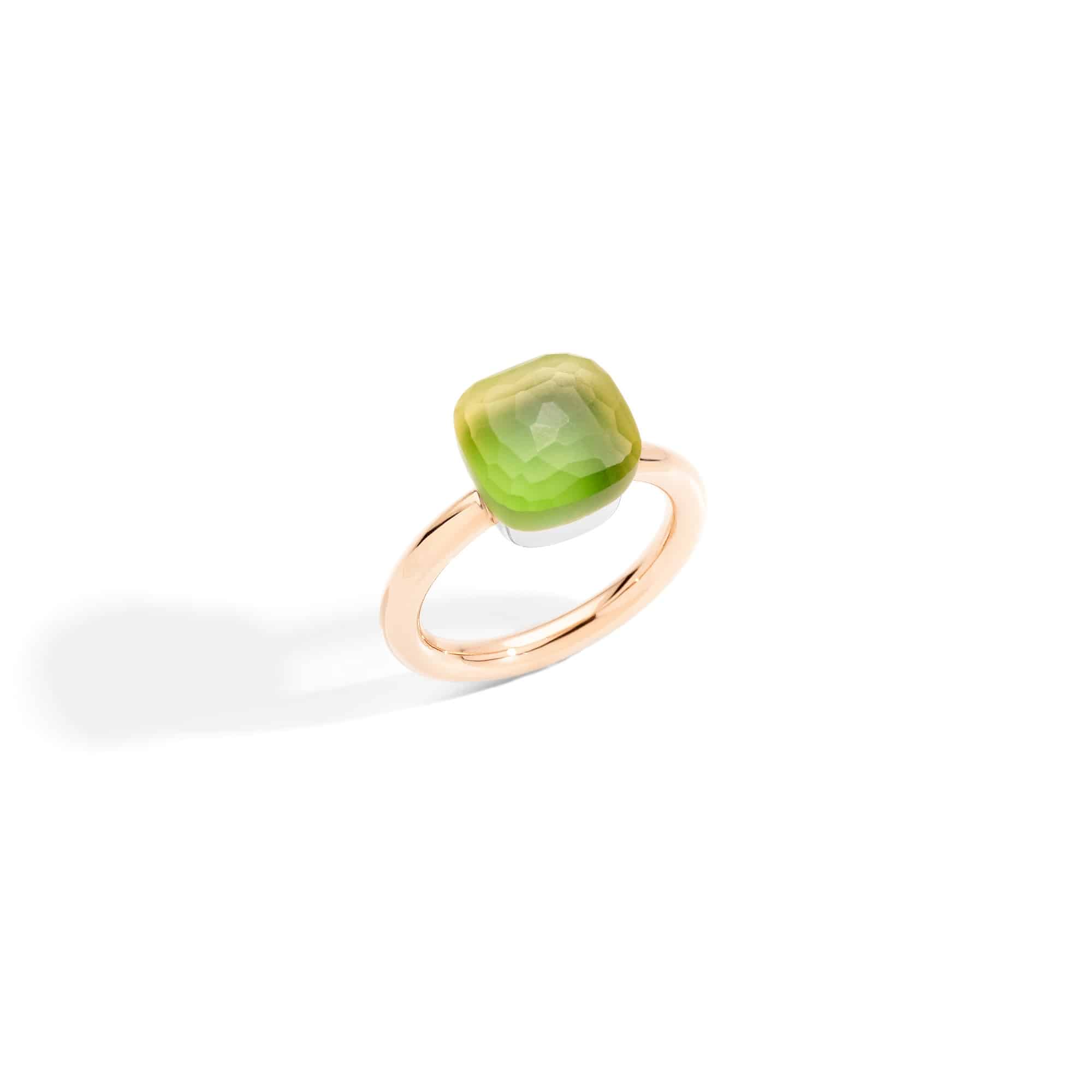 Pomellato Nudo Ring aus Roségold mit Zitronenquarz und ChrysoprasZitronenquarz und Chrysopras